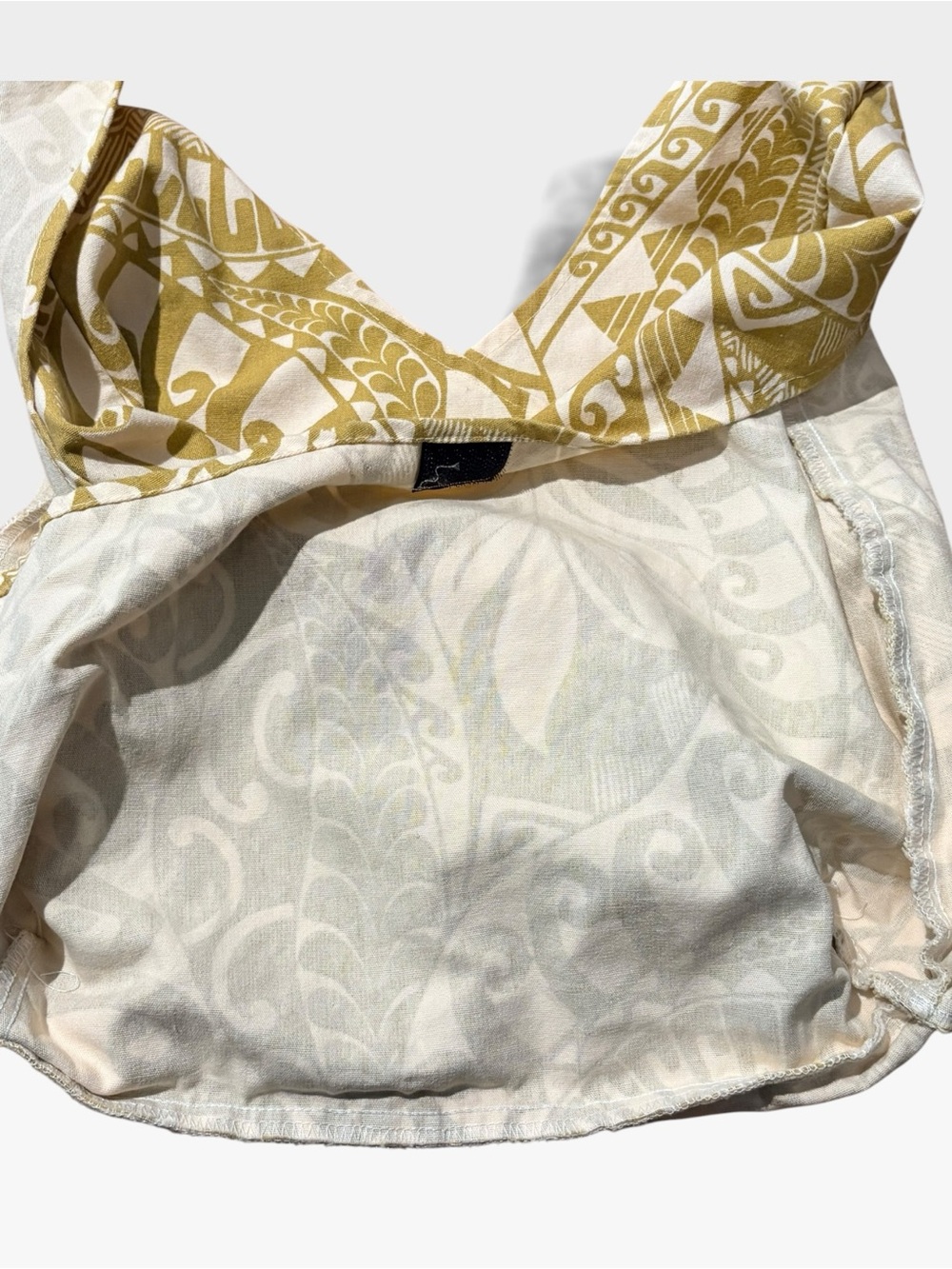 Local Design Hawaii Criss-Cross Bag Hobo Floral Tan Olive Green 11.5"x10 Leafy - Picture 6 of 7